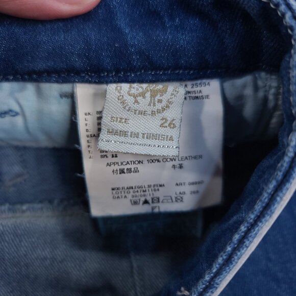 Diesel Jeans Womens 26x34 Flairlegg Mid Rise Wide Boot Flare Blue Denim Pants - Picture 9 of 10